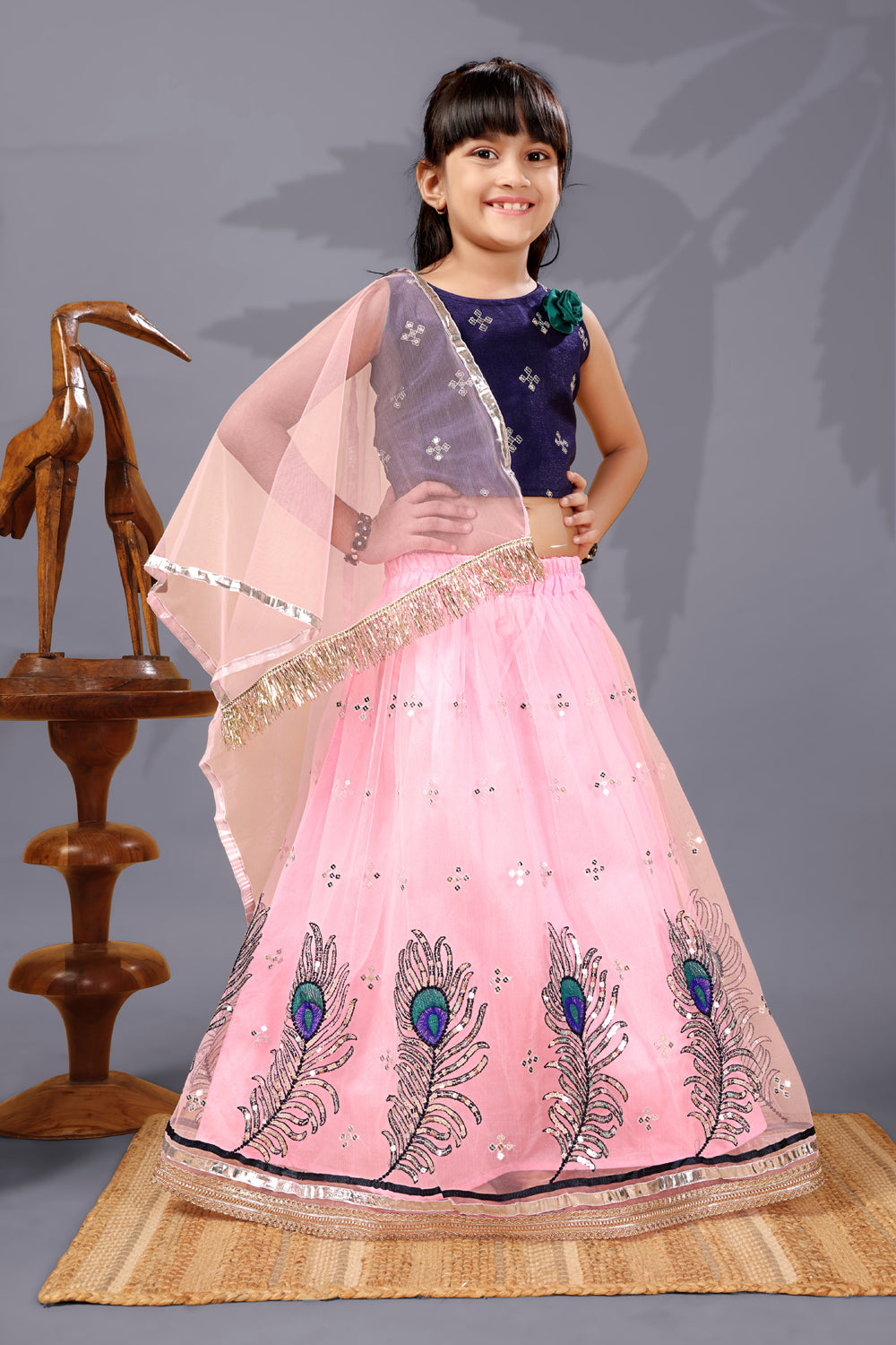 Baby Girls Lehenga Choli Ethnic Wear, Embellished Lehenga Choli