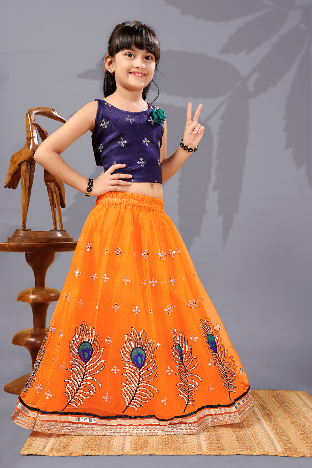 Baby Girls Lehenga Choli Ethnic Wear, Embellished Lehenga Choli