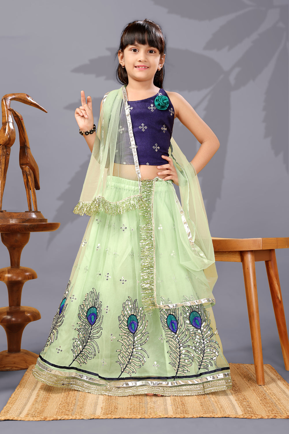 Baby Girls Lehenga Choli Ethnic Wear, Embellished Lehenga Choli