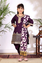 Girls Kurta Patiala Set with Dupatta – Designer Ethnic Wear for Kids Festive, Wedding & Party Outfit