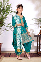 Girls Kurta Patiala Set with Dupatta – Designer Ethnic Wear for Kids Festive, Wedding & Party Outfit