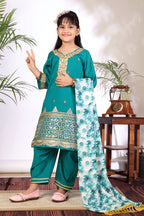 Girls Kurta Patiala Set with Dupatta – Designer Ethnic Wear for Kids Festive, Wedding & Party Outfit