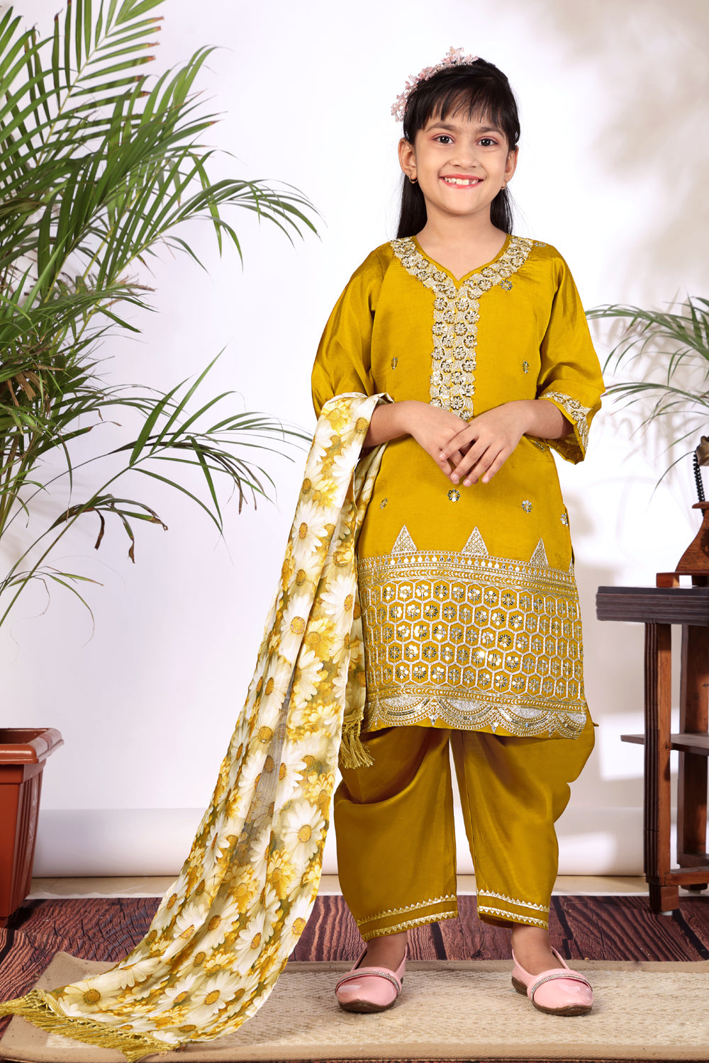 Girls Kurta Patiala Set with Dupatta – Designer Ethnic Wear for Kids Festive, Wedding & Party Outfit