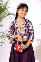 Girls Crop Top Palazzo Set – Designer Kids Ethnic Co-Ord Outfit for Festive, Wedding & Party Wear