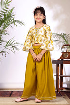 Girls Crop Top Palazzo Set – Designer Kids Ethnic Co-Ord Outfit for Festive, Wedding & Party Wear