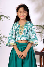 Girls Crop Top Palazzo Set – Designer Kids Ethnic Co-Ord Outfit for Festive, Wedding & Party Wear