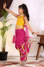 Girls Indo Western Palazzo Set with Tassel Detail & Dupatta