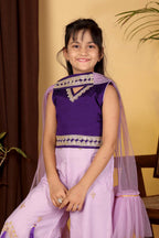 Girls Indo Western Palazzo Set with Tassel Detail & Dupatta