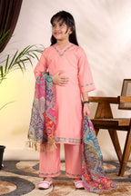 Girls Kurta Palazzo Set with Printed Dupatta – Kids Ethnic Wear Suit | Festive & Party Wear Dress for Girls