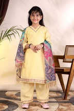 Girls Kurta Palazzo Set with Printed Dupatta – Kids Ethnic Wear Suit | Festive & Party Wear Dress for Girls