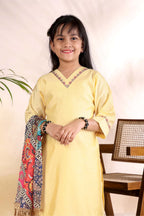 Girls Kurta Palazzo Set with Printed Dupatta – Kids Ethnic Wear Suit | Festive & Party Wear Dress for Girls