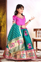 Girls Lehenga Choli Set with Banarasi Dupatta – Kids Festive Ethnic Wear | Wedding & Party Wear Dress