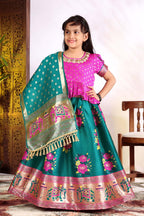 Girls Lehenga Choli Set with Banarasi Dupatta – Kids Festive Ethnic Wear | Wedding & Party Wear Dress