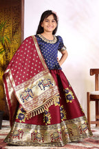 Girls Lehenga Choli Set with Banarasi Dupatta – Kids Festive Ethnic Wear | Wedding & Party Wear Dress
