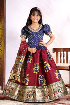 Girls Lehenga Choli Set with Banarasi Dupatta – Kids Festive Ethnic Wear | Wedding & Party Wear Dress