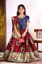 Girls Lehenga Choli Set with Banarasi Dupatta – Kids Festive Ethnic Wear | Wedding & Party Wear Dress
