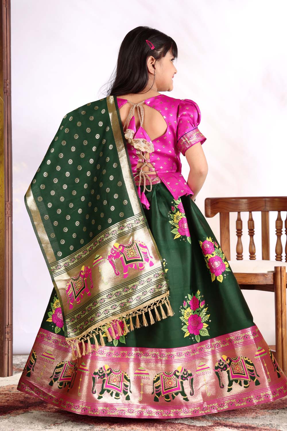 Girls Lehenga Choli Set with Banarasi Dupatta – Kids Festive Ethnic Wear | Wedding & Party Wear Dress