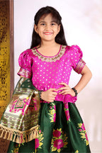 Girls Lehenga Choli Set with Banarasi Dupatta – Kids Festive Ethnic Wear | Wedding & Party Wear Dress