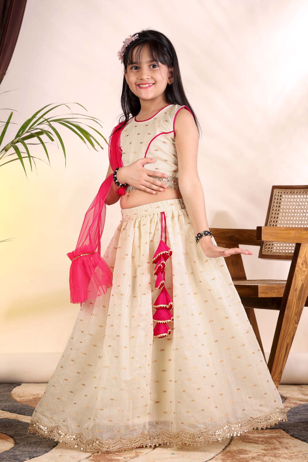 Girls Trendy Lehenga Choli Set with Net Dupatta – Kids Festive & Party Wear Ethnic Outfit