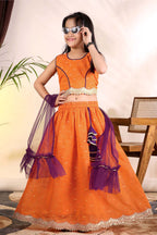 Girls Trendy Lehenga Choli Set with Net Dupatta – Kids Festive & Party Wear Ethnic Outfit