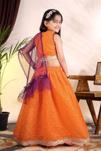 Girls Trendy Lehenga Choli Set with Net Dupatta – Kids Festive & Party Wear Ethnic Outfit