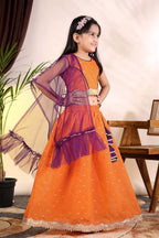 Girls Trendy Lehenga Choli Set with Net Dupatta – Kids Festive & Party Wear Ethnic Outfit