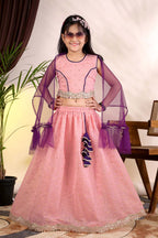 Girls Trendy Lehenga Choli Set with Net Dupatta – Kids Festive & Party Wear Ethnic Outfit