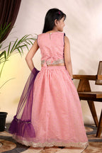 Girls Trendy Lehenga Choli Set with Net Dupatta – Kids Festive & Party Wear Ethnic Outfit