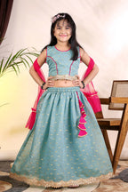 Girls Trendy Lehenga Choli Set with Net Dupatta – Kids Festive & Party Wear Ethnic Outfit