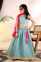 Girls Trendy Lehenga Choli Set with Net Dupatta – Kids Festive & Party Wear Ethnic Outfit