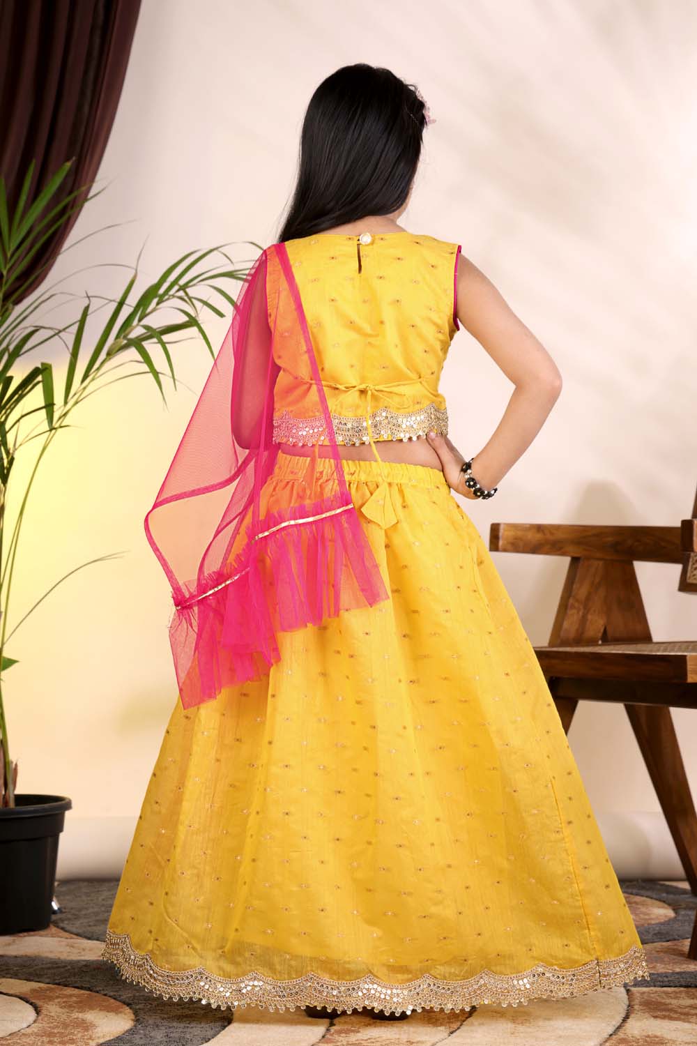 Girls Trendy Lehenga Choli Set with Net Dupatta – Kids Festive & Party Wear Ethnic Outfit