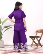 Girls Embroidered Co-Ord Set with Wide Leg Pants | Premium Party & Festive Wear for Kids