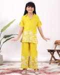 Girls Floral Embroidered Co-Ord Set with Palazzo Pants | Stylish Kids Party Wear