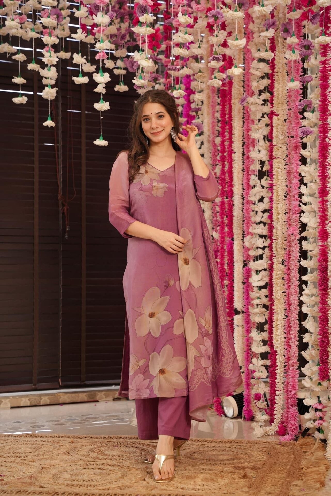 Women’s Floral Kurta Set with Dupatta | Ethnic Salwar Suit for Festive, Wedding & Party Wear