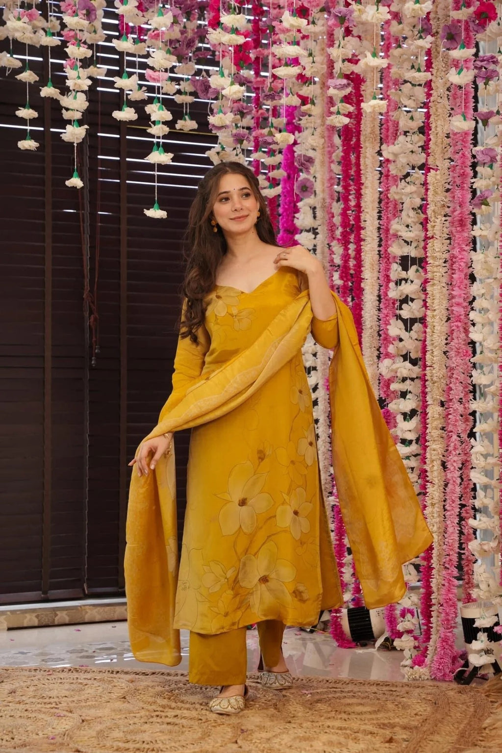 Women’s Floral Kurta Set with Dupatta | Ethnic Salwar Suit for Festive, Wedding & Party Wear