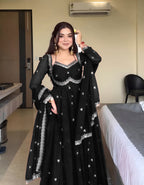 Embroidered Georgette Anarkali Suit with Dupatta – Party & Festive Wear