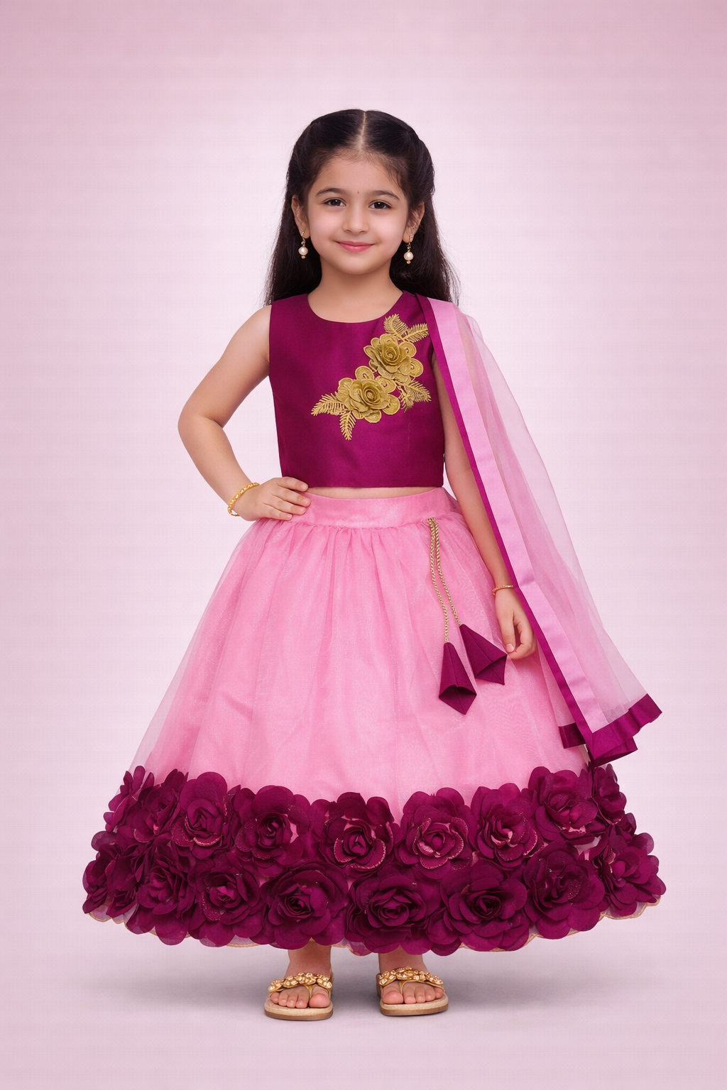 Embriodery Lehenga Choli and Dupatta Set