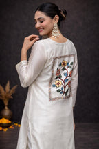 Off White Floral Salwar Kameez Set with Dupatta – Wedding Guest Outfit for Women