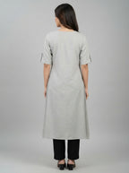 Women’s A-Line Kurti Tunic | Floral Print Ethnic Top with Front Button Design