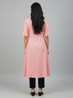 Women’s A-Line Kurti Tunic | Floral Print Ethnic Top with Front Button Design