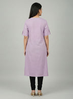 Women’s A-Line Kurti Tunic | Floral Print Ethnic Top with Front Button Design
