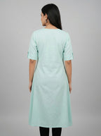 Women’s A-Line Kurti Tunic | Floral Print Ethnic Top with Front Button Design