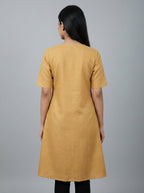 Women’s A-Line Kurti Tunic | Floral Print Ethnic Top with Front Button Design