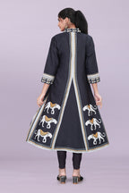 Designer Women’s Kurti Dress | Elegant A-Line Ethnic Wear with Elephant Print