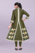 Designer Women’s Kurti Dress | Elegant A-Line Ethnic Wear with Elephant Print
