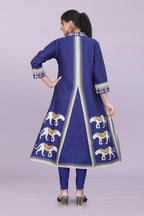 Designer Women’s Kurti Dress | Elegant A-Line Ethnic Wear with Elephant Print