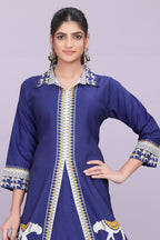 Designer Women’s Kurti Dress | Elegant A-Line Ethnic Wear with Elephant Print