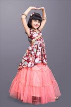 Girls Festive & Party Kurta and Skirt Set