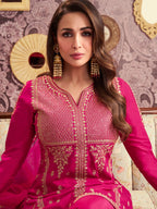 Hot Pink Sharara Suit with Dupatta – Embroidered Festive & Wedding Outfit