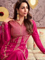 Hot Pink Sharara Suit with Dupatta – Embroidered Festive & Wedding Outfit